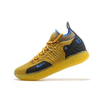 Kevin Durant's Nike KD 11 Yellow Black-Blue Shoes Shoes